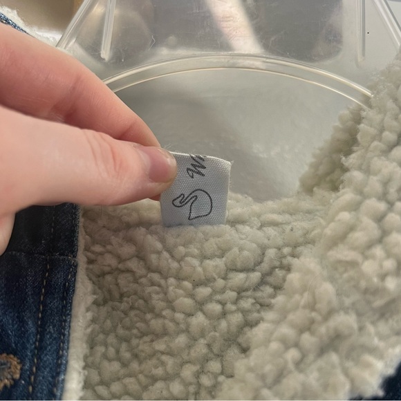 🐈⬛Cat Denim Sherpa Lined Embroidered Coat - Picture 11 of 16